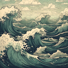 Ocean Waves Illustrations