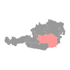 Styria state map of Austria. Vector illustration.