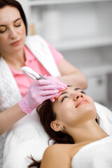 Obraz na płótnie Canvas Blackhead removal, Cosmetology service, Rejuvenation treatment dermatological service