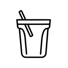 Glass with straw vector illustration isolated on transparent background