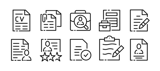 Personal documents. Line icon, black, personal documents. Vector icons.