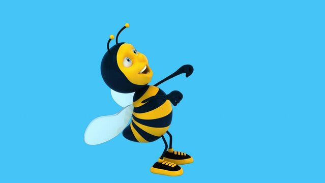 Fun 3D cartoon bee dancing (with alpha channel included)