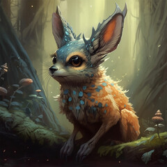 A fox with blue eyes and a blue head Generative AI