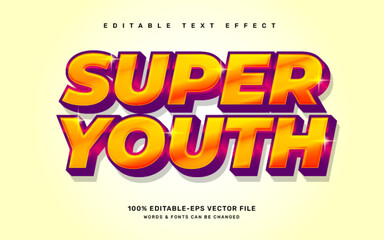 Super youth editable text effect template