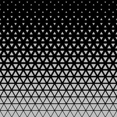 Black gray halftone triangles pattern. Abstract geometric gradient background. Vector illustration.
