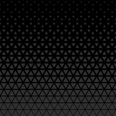 Black halftone triangles pattern. Abstract geometric gradient background. Vector illustration.