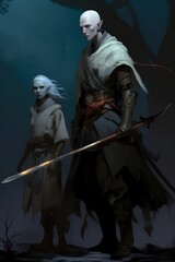 Naklejka premium elf assassin's character illustration 