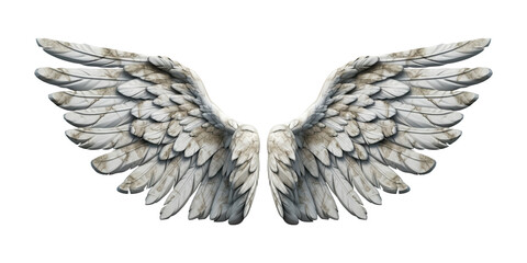 Stone wings isolated on transparent background - Generative AI