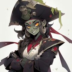 Women pirate character illustration 