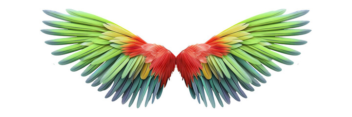 Fototapeta premium Parrot wings isolated on transparent background - Generative AI