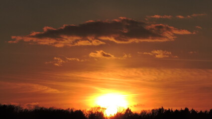 sunset over the field