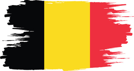 Brushstroke flag of BELGIUM