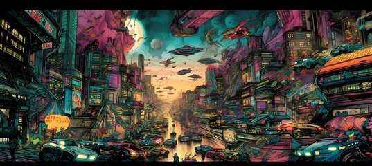 Obraz na płótnie Canvas incredible future city -- Gaenerate AI