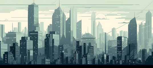 Fototapeta na wymiar city skyline -- generate AI