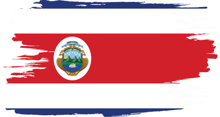 Brush stroke flag of COSTA RICA