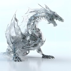 future technology sense glass art dragon --generative AI