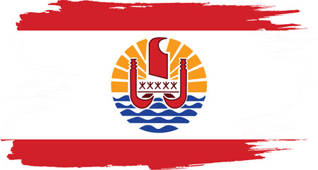 Brush stroke flag of FRENCH POLYNESIA