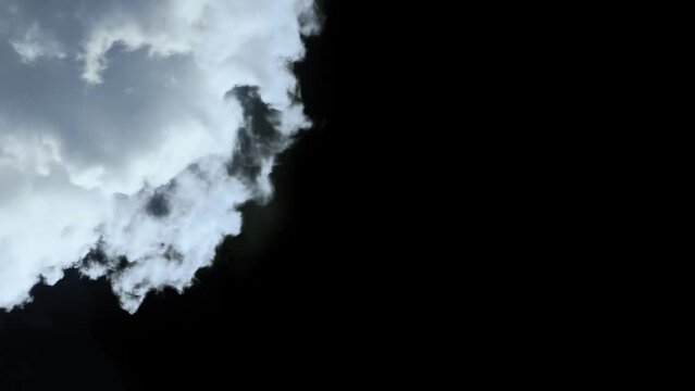 Transition with clouds on green screen