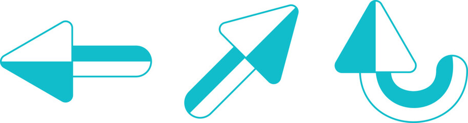 long gray arrows, arrow icons