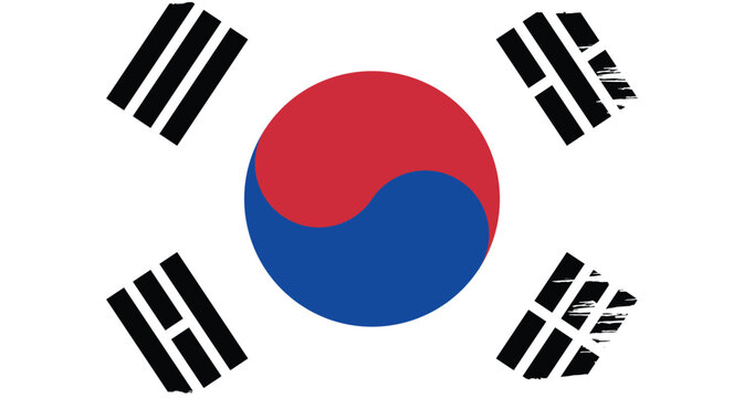Brush stroke flag of KOREA 