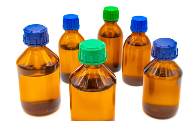 Medical bottle of brown color