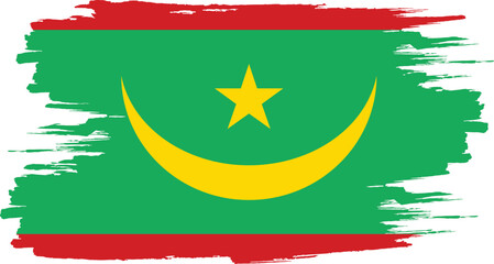 Brush stroke flag of MAURITANIA