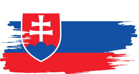 Fototapeta premium Brushstroke flag of SLOVAKIA