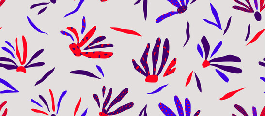  seamless pattern with abstract leaves.
