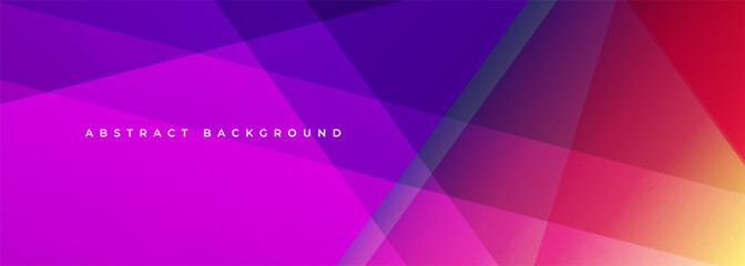 Colorful abstract modern wide banner with geometric shapes. Colored abstract background. Vector illustration.