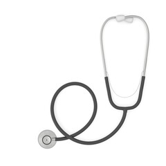 Stethoscop. Medical stethoscope on white background 3d rendering