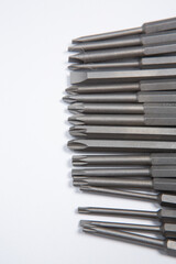 Set of tools for repair in a case on a white background. Assorted work or construction tools. Wrenches, Pliers, screwdriver. Top view