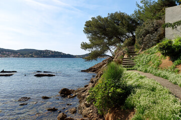 Le Pradet coastal path in the French Riviera 