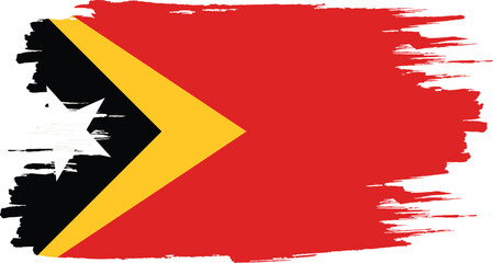 Brushstroke flag of TIMOR LESTE (EAST TIMOR)