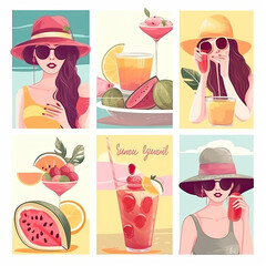 summer drinks set