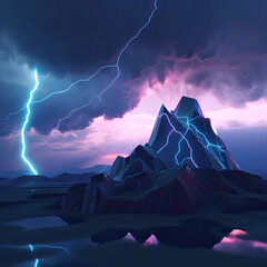 lightning in the mountains