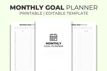 Monthly Goal Planner Kdp Interior