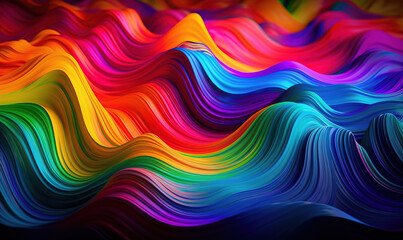 rainbow abstract fabric texture, close up, for pride day month background, AI generated - obrazy, fototapety, plakaty