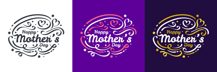 Happy Mother's Day Lettering. Can be Used for Greeting Card, Poster, Banner, or T Shirt Design