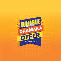 Double Dhamaka Offer Logo Lable Unit Vector