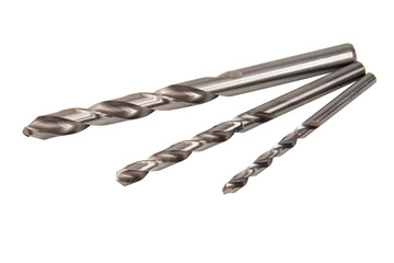 Drill bit. Stainless steel drill bit on a white background (with clipping path).