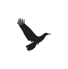  One flying bird silhouette vector art.