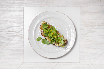 Forshmak on buckwheat toast