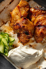 Perch shish kebab