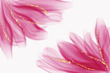 Vector abstract Fluid art wallpaper. Watercolor, alcohol ink gold flower, lines. Trendy background for design poster, texture or cards with copy space