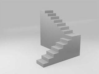 Stairs isolated on white background - 3d render illustration