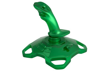 Realistic joystick for flight simulator in style glassmorphism or frosted glass