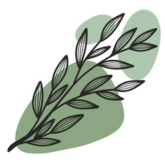 Line art leaf 