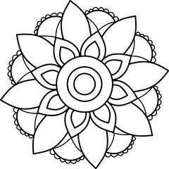 Mandala Lined Flower