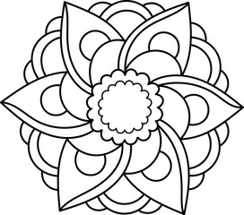 Mandala Lined Flower