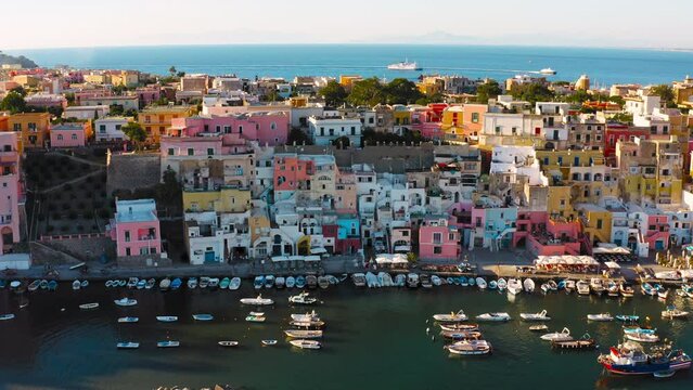 Italian town near the sea for summer destination named Procida